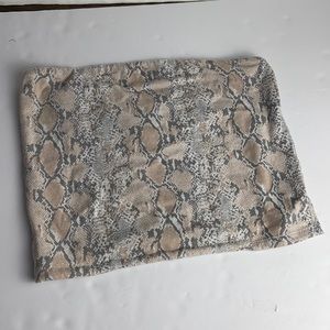 Cropped snakeskin tube top